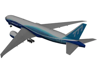 Boeing 777-200 3D Model preview