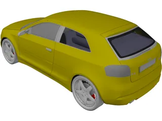 Audi A3 (2004) 3D Model preview