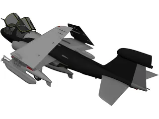Grumman EA-6B Prowler 3D Model preview