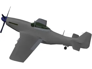 North American Mustang MP51D 3D Model preview