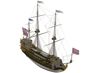 La Sirene Ship Of Line 3D Model preview