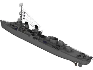 USS Fletcher 3D Model preview