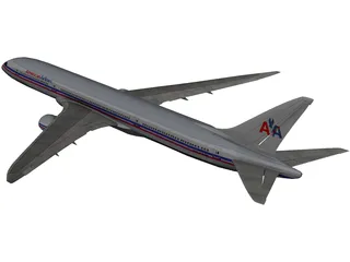 Boeing 787 American Airlines 3D Model preview