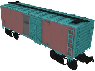 Cargo Wagon Car Box 3D Model preview