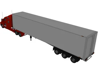 Kenworth T600 with Trailer 3D Model preview