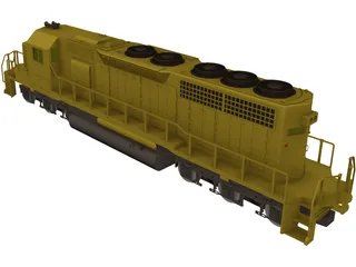 EMD SD40 SantaFe 3D Model preview