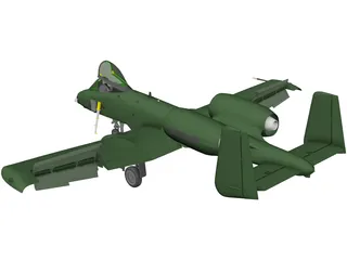 A-10 Thunderbolt II 3D Model preview