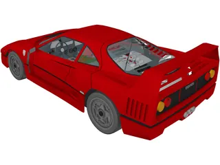 Ferrari F40 (1987) 3D Model preview