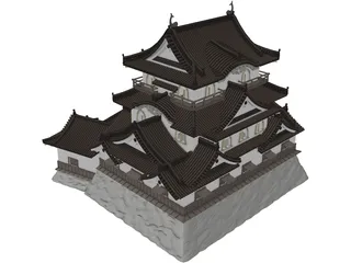 Castle Hikone 3D Model preview