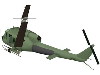 Bell UH-1H Huey 3D Model preview