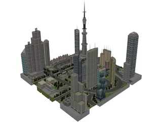City Part Metropolis 3D Model preview