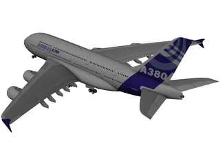 Airbus A380 Airliner 3D Model preview
