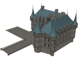 Chateaux Azay Le Rideau 3D Model preview