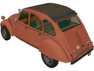 Citroen 2CV (1964) 3D Model preview
