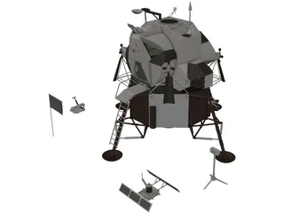 Eagle First Lunar Landing 3D Model preview