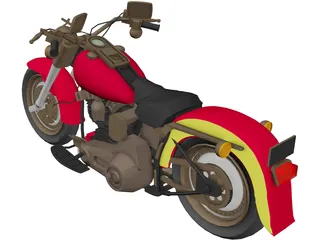 Harley-Davidson FLSTF Fatboy 3D Model preview