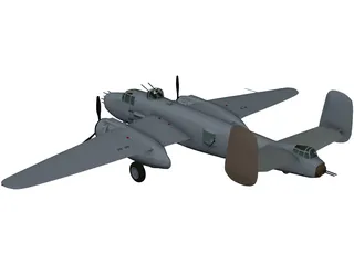 North American B-25J Mitchell 3D Model preview