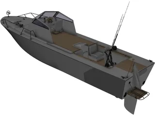 Fishing Boat Wahoo 3D Model preview