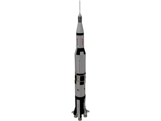 Apollo Saturn V Rocket 3D Model preview