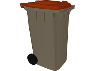 Garbage Can 3D Model preview