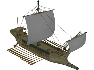 Greek Warship 3D Model preview
