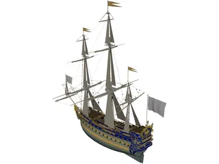 Le Soleil Royal Ship Of Line 3D Model preview