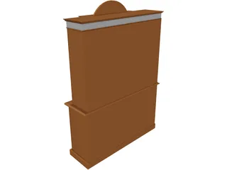 Bookcase Satinwood 3D Model preview
