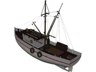 Shrimp Boat 3D Model preview