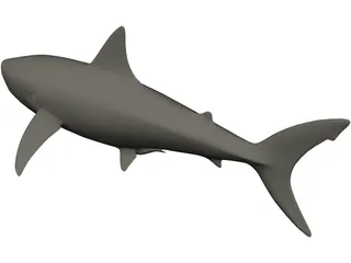 Shark White Male 3D Model preview