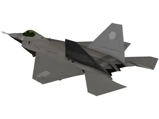 YF-22 Lightning 3D Model preview