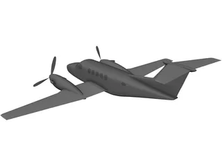 Beechcraft King Air B-200 Beech King 3D Model preview
