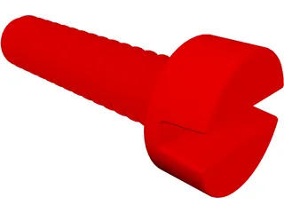 Screw 34 Flat Head Machine 3D Model preview