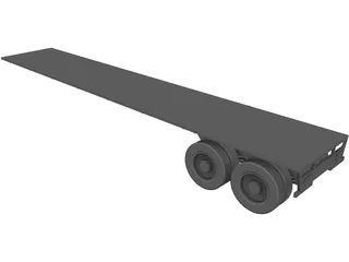 Trailer Flatbed 3D Model preview