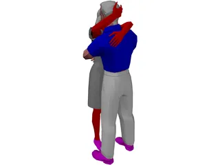 Adults Hugging 3D Model preview