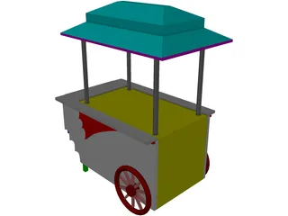 Vending Peddler's Cart 3D Model preview