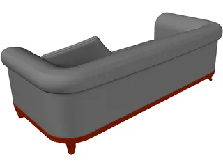 Sofa Round Back 3D Model preview