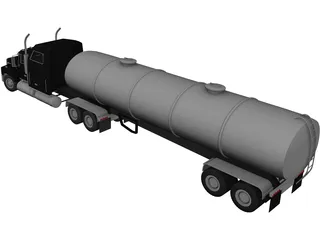 Semi Tanker 3D Model preview