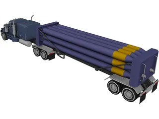 Liquid Nitrogen Carrier Truck 3D Model preview