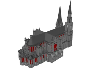 Cathedral Chartres 3D Model preview
