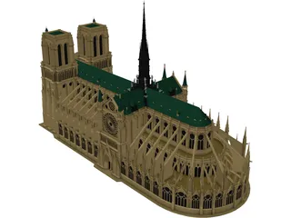 Cathedral Notre Dame 3D Model preview