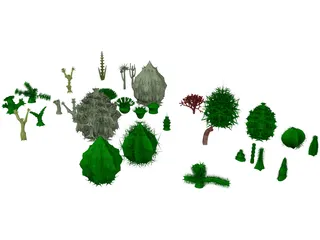 Cactuses Collection 3D Model preview