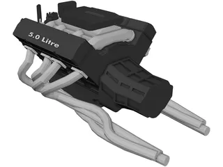 V8 5.0 Litre Engine 3D Model preview