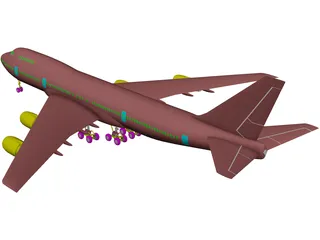 Boeing 747-200 3D Model preview