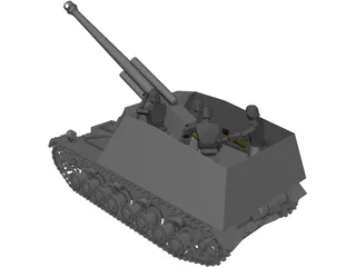 Sd.KfZ 165 Hummel Mobile Artillery 3D Model preview