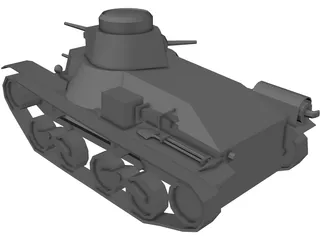 Type 95 Ha-Go Light Tank 3D Model preview