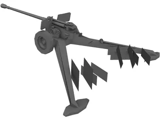 M-46 Anti-Tank Gun 3D Model preview