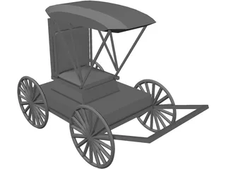 Buggy Horse Drawn 3D Model preview