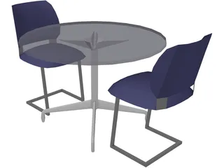 Table with Chairs 3D Model preview