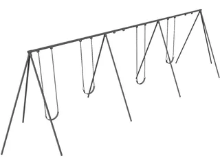 Playground Swing Set 3D Model preview