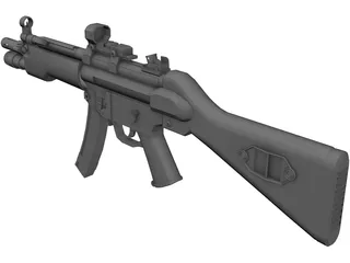 H&K MP5A4 Tactical Submachinegun 3D Model preview
